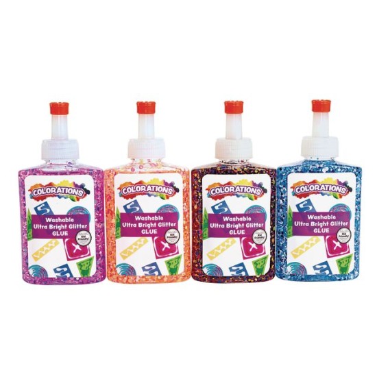 Colorations Ultra Bright Glitter Glue 4 Pack Available Online Only