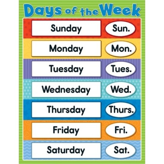 Days Of The Week Poster