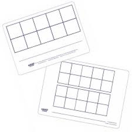 Drywipe Whiteboard A5 Double Sided Square Ten Frames