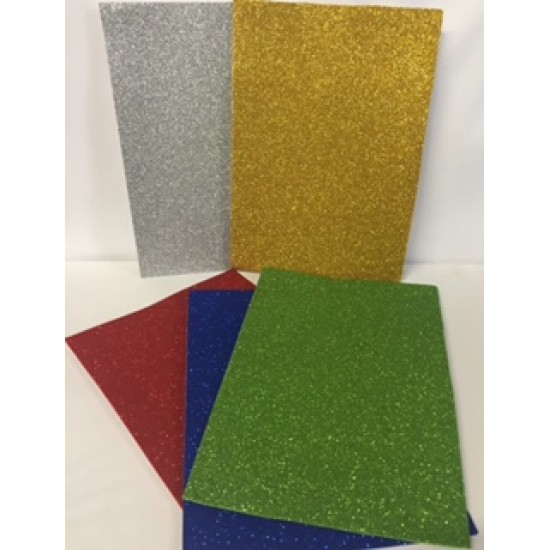 Foam Sheets A4 Glitter Pack of 5