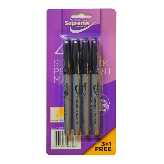 Permanent Markers Black Slim