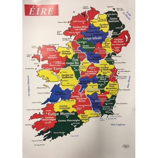 Poster Map of Ireland (Gaeilge)