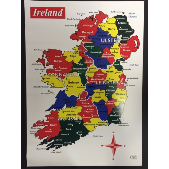 Poster Map Of Ireland