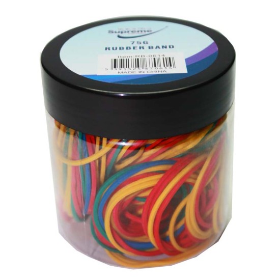 Rubber Bands Coloured 75g